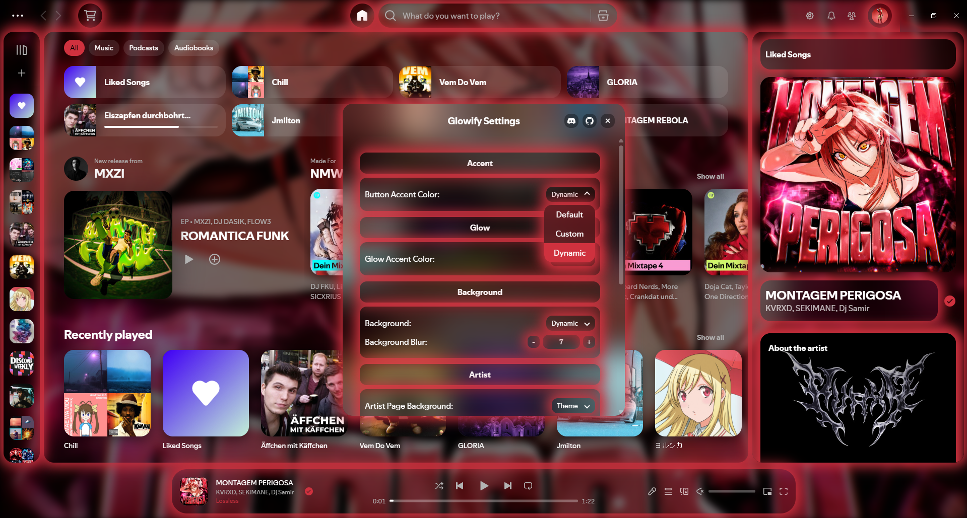Glowify screenshot - Home screen